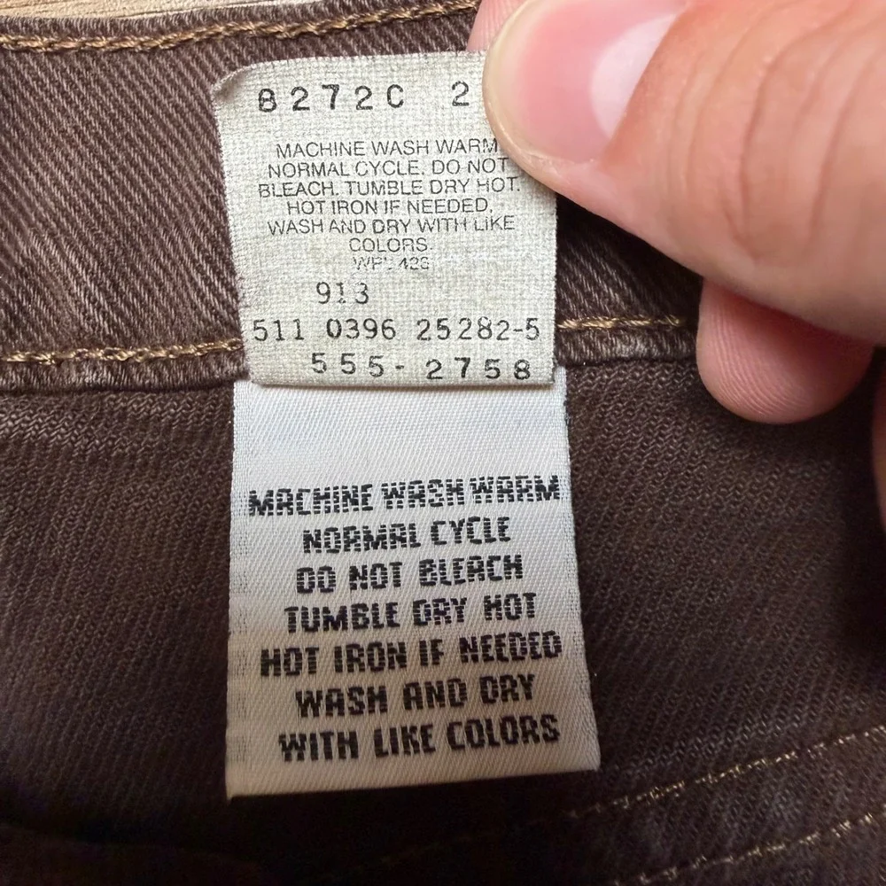 Levi's 555 Relaxed Fit Jeans Mens 32x30 Brown Straight Leg Made in USA 1996